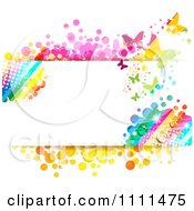 Poster, Art Print Of Background Of Butterflies And A Rainbow 5