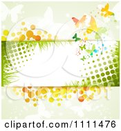 Poster, Art Print Of Background Of Butterflies Halftone And Copyspace