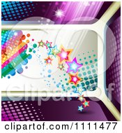 Poster, Art Print Of Background Of Stars Rainbow Dew Light And Halftone