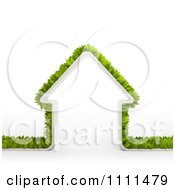 Poster, Art Print Of 3d Border Of Leaves Around A Home