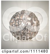 Poster, Art Print Of 3d Glowing Sphere Composed Of Letters And Numbers