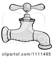 Clipart Silver Water Faucet Royalty Free Vector Illustration by Hit Toon