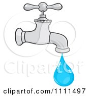 Poster, Art Print Of Water Droplet Emerging From A Faucet