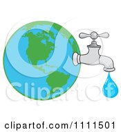 Poster, Art Print Of Water Faucet Attached To Earth