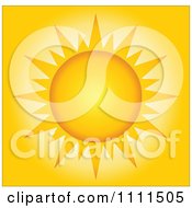 Clipart Sun With Sharp Rays Over Yellow Royalty Free Vector Illustration