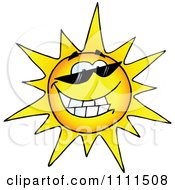 Poster, Art Print Of Happy Sun Grinning And Wearing Sunglasses