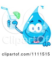 Poster, Art Print Of Water Drop Holding A Drink Over A Sign