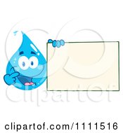 Poster, Art Print Of Water Drop Holding And Pointing To A Sign