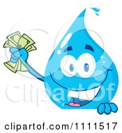 Poster, Art Print Of Water Drop Holding Money Over A Sign