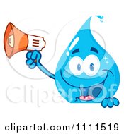 Poster, Art Print Of Water Drop Holding A Megaphone Over A Sign