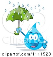 Poster, Art Print Of Water Drop Holding An Umbrella In The Rain