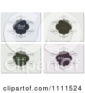 Clipart Thank You Welcome You Are Invited And Blank Frames Royalty Free Vector Illustration