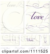 Love And Swirl Frames And Wedding Cards With Sample Text
