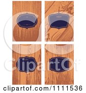 Poster, Art Print Of Blue Frames Over Wood Grain