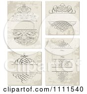 Poster, Art Print Of Ornate Swirl Frames On Grungy Beige