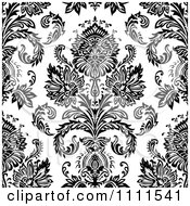 Seamless Black And White Vintage Floral Pattern 3