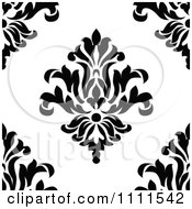Poster, Art Print Of Seamless Black And White Vintage Floral Pattern 4