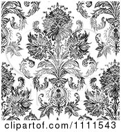 Poster, Art Print Of Seamless Black And White Vintage Floral Pattern 2