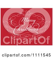 Clipart Merry Christmas Greeting On Red Royalty Free Vector Illustration