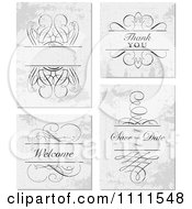 Swirl Frame And Thank You Save The Date And Welcome Text On Distressed Gray
