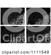Clipart Distressed Victorian Swirls And Designs On Black Royalty Free Vector Illustration