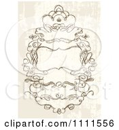 Poster, Art Print Of Ornate Sketched Swirl Frame On Grunge