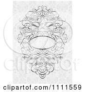 Poster, Art Print Of Ornate Swirl Frame On Gray Floral