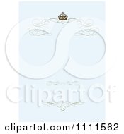 Poster, Art Print Of Brown Swirl Crown Borders On Pastel Blue