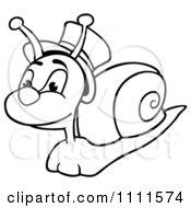 Poster, Art Print Of Outlined Snail Wearing A Top Hat