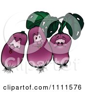 Clipart Surprised Happy And Sad Radishes Royalty Free Vector Illustration by dero