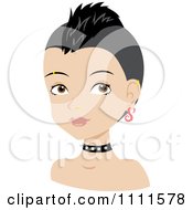 Clipart Punk Rock Woman With A Mohawk Royalty Free Vector Illustration