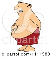 Poster, Art Print Of Chubby Man Holding His Tunny And Butt And Trying To Hold In A Bowel Movement
