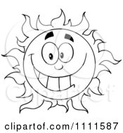 Poster, Art Print Of Cheerful Outlined Sun Mascot 2
