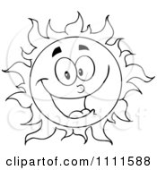 Poster, Art Print Of Cheerful Outlined Sun Mascot 1
