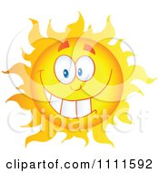 Poster, Art Print Of Cheerful Sun Mascot Grinning