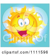 Poster, Art Print Of Cheerful Sun Mascot In The Sky 1