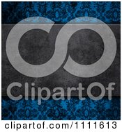 Clipart 3d Cement Plaque Over A Blue Floral Pattern Royalty Free CGI Illustration