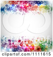 Poster, Art Print Of Gray Background Bordered With Colorful Stars