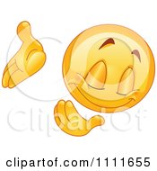 Clipart Bowing Emoticon Royalty Free Vector Illustration