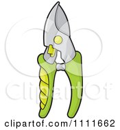 Clipart Green Handled Garden Shears Royalty Free Vector Illustration