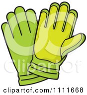 Poster, Art Print Of Pair Of Green Gardening Gloves