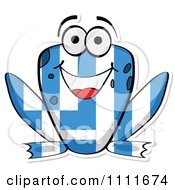 Clipart Greek Flag Frog Royalty Free Vector Illustration