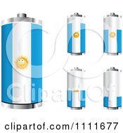 Poster, Art Print Of 3d Argentinian Flag Batteries At Different Charge Levels