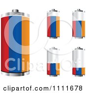 Poster, Art Print Of 3d Armenian Flag Batteries At Different Charge Levels