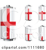 Poster, Art Print Of 3d English Flag Batteries At Different Charge Levels