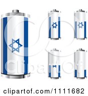 Poster, Art Print Of 3d Israeli Flag Batteries At Different Charge Levels