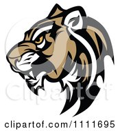Poster, Art Print Of Tough Cougar Mascot Head In Profile