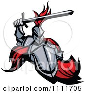 Poster, Art Print Of Medieval Knight Mascot With A Shield And Sword