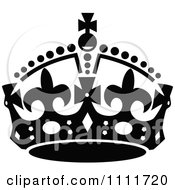 Clipart Royal Crown In Black And White Royalty Free Vector Illustration