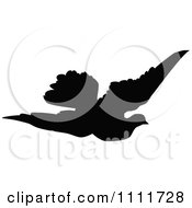 Poster, Art Print Of Silhouetted Flying Dove In Black And White